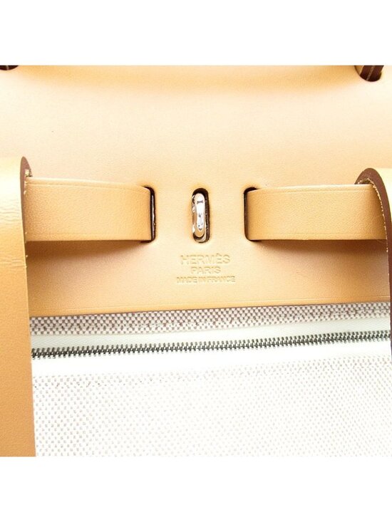 Hermes Herbag Zip a Dos Toile GM Calf Backpack Natural main image 7